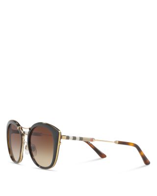Check Round Sunglasses, 53mm 
