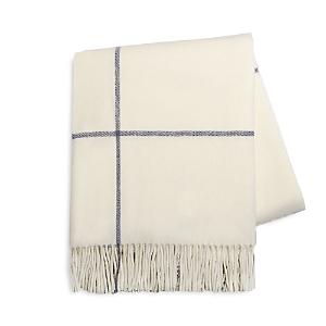 Shop Lands Downunder Charm Lambswool Cashmere Throw In Ecru/navy
