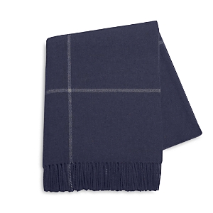 Lands Downunder Charm Lambswool Cashmere Throw In Navy/ecru