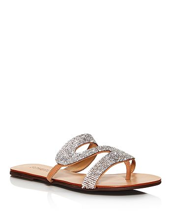 SCHUTZ Women's Noemi Crystal Flat Sandals | Bloomingdale's