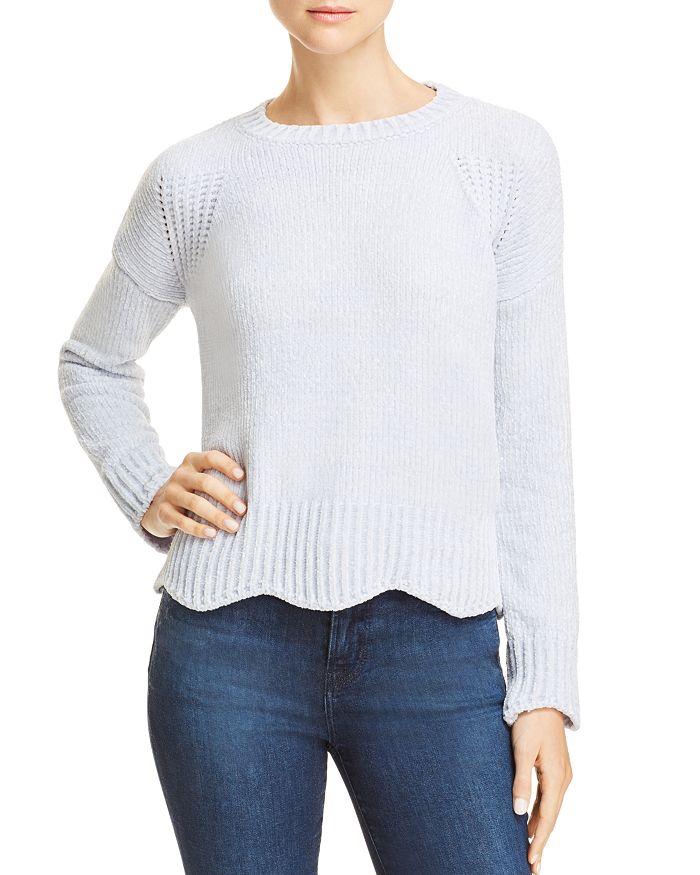 AQUA Chenille Pointelle Scallop Hem Sweater - 100% Exclusive ...