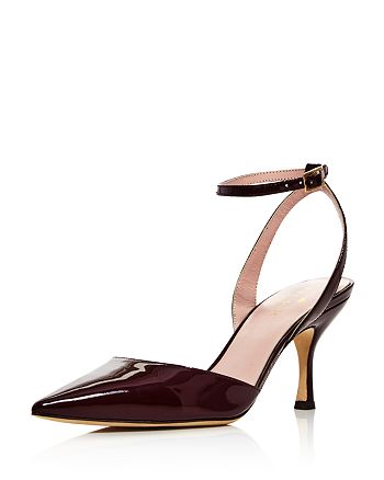 kate spade new york - Women's Simone Pointed-Toe Ankle-Strap Leather Pumps