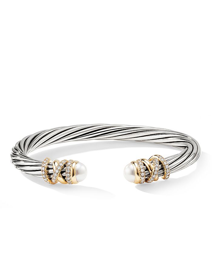 David Yurman Helena End Station Bracelet With Diamonds, 4mm Cultured