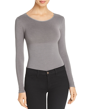Yummie Seamlessly Shaped Long Sleeve Bodysuit In Gargoyle