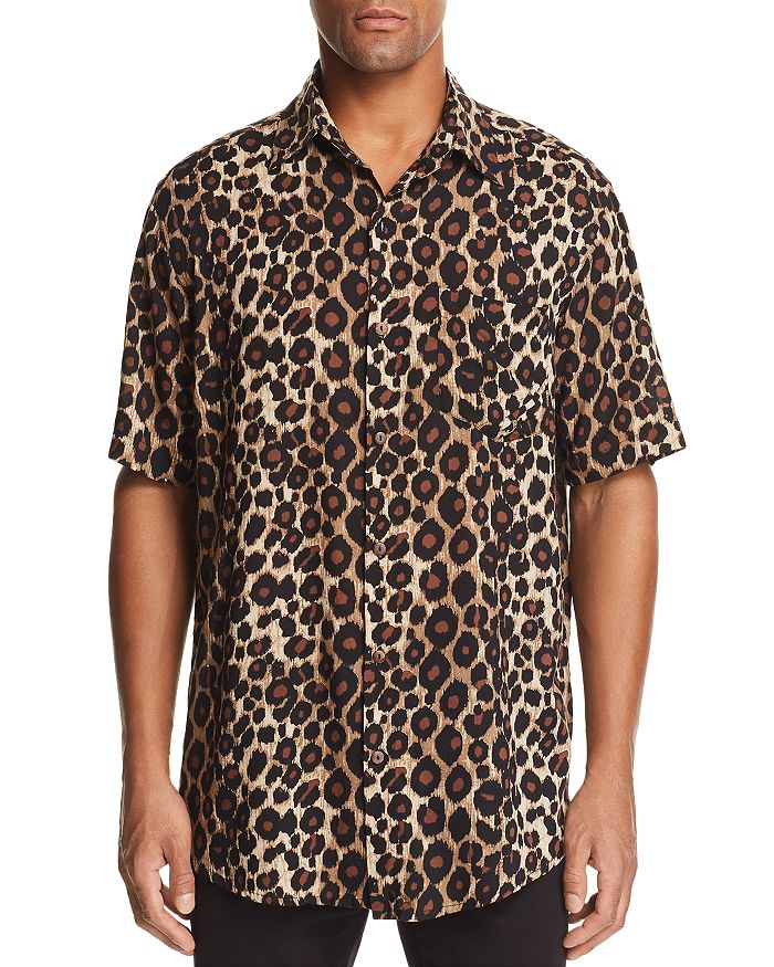 The People Vs. Stevie Short-Sleeve Leopard Print Regular Fit Shirt ...