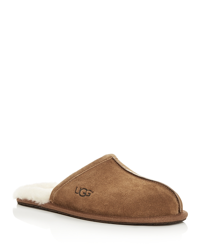 Ugg Hyde Shearling-lined Suede Slippers In Chesnut