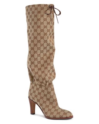 gucci lisa gg canvas knee boots