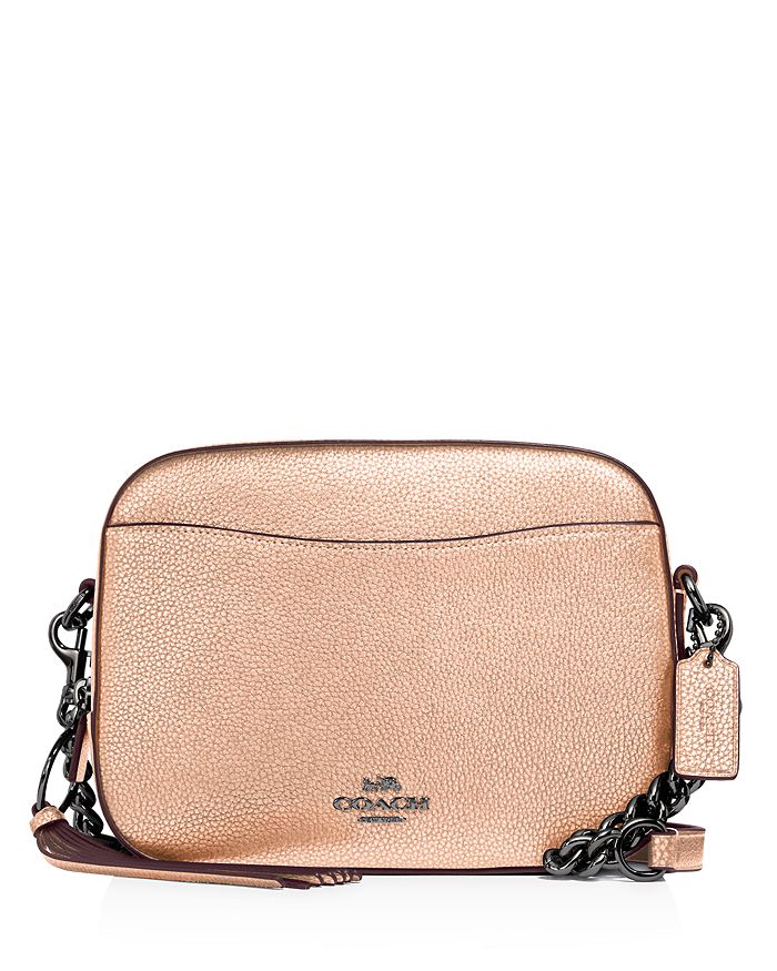 COACH Metallic Leather Camera Crossbody Bag Bloomingdale s