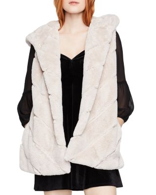 faux fur hooded vest