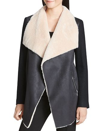 Calvin Klein Faux-Fur Flyaway Jacket | Bloomingdale's