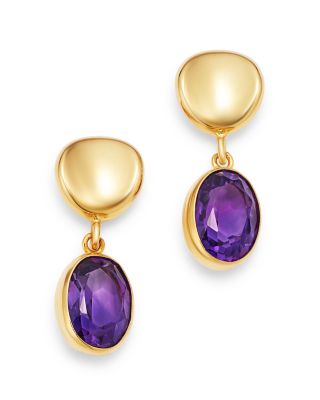 Bloomingdale's Fine Collection - Gemstone Oval Drop Earrings in 14K Yellow Gold - Exclusive