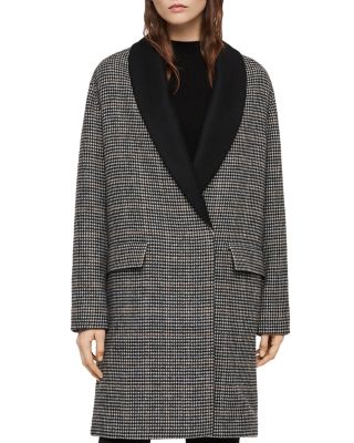 allsaints houndstooth coat