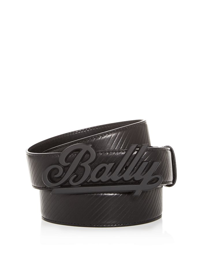 Bally Men's Swoosh Reversible Leather Belt In Black