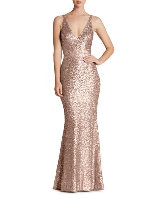 dress the population gold sequin dress