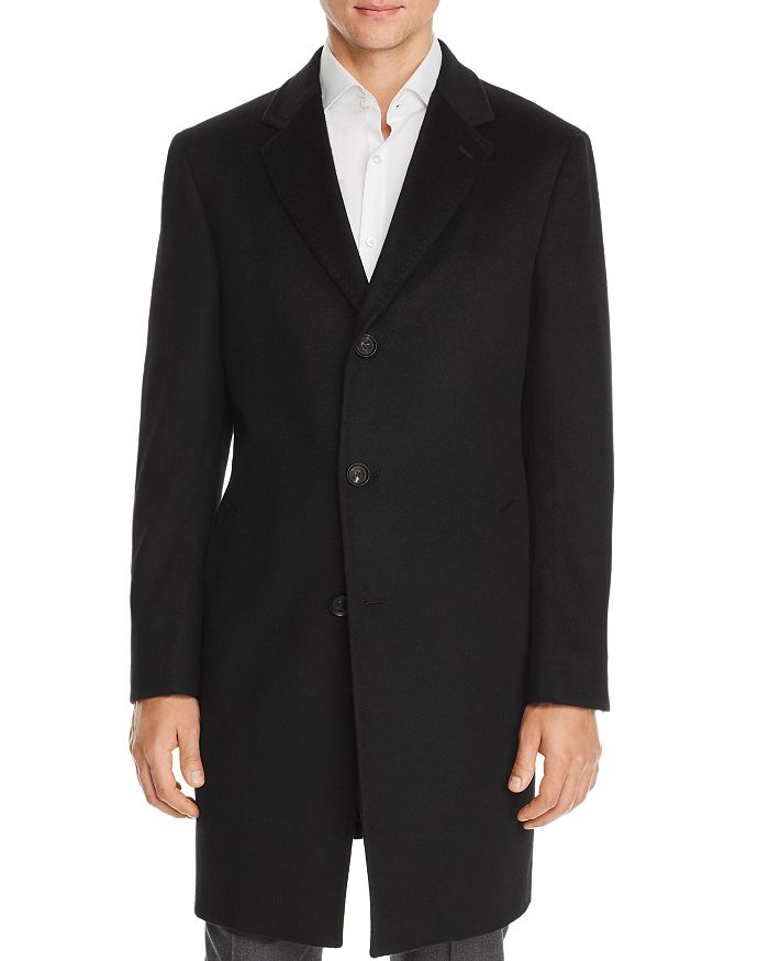 Cardinal Of Canada Saint Pierre Cashmere Regular Fit Topcoat In Charcoal
