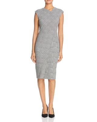 glen plaid sheath dress