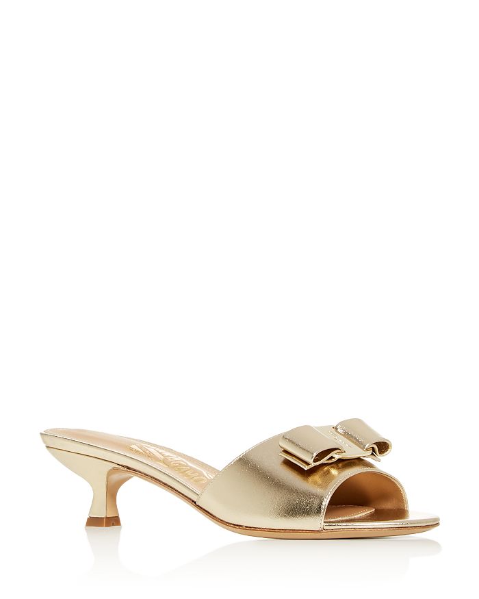 Salvatore Ferragamo Women s Ginostra Kitten Heel Slide Sandals