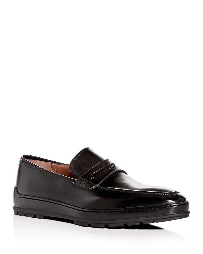 BALLY MEN'S RELON LEATHER APRON-TOE PENNY LOAFERS,6225651
