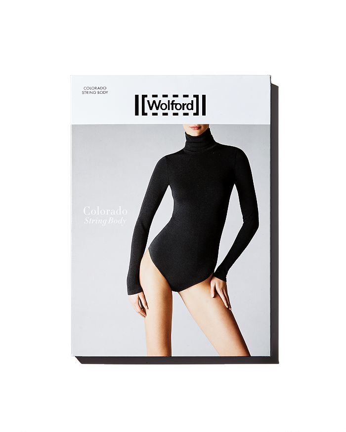 Shop Wolford Colorado Long Sleeve Turtleneck Bodysuit In Black