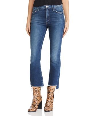 MOTHER - Insider Cropped Step-Hem Fray Straight-Leg Jeans in Turn Of The Tide
