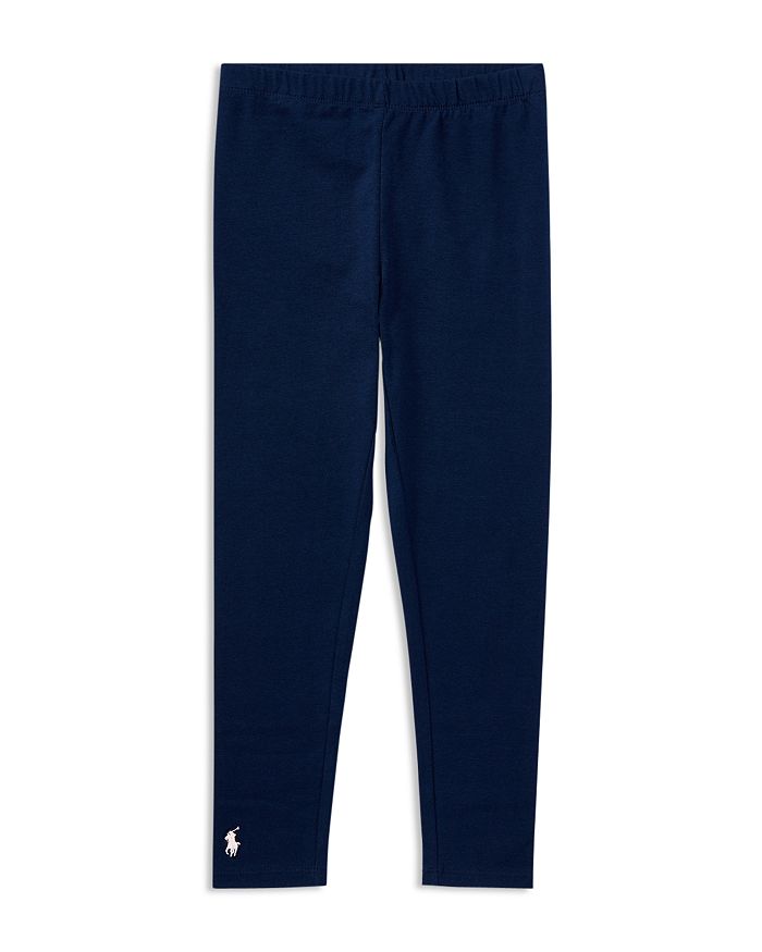 Polo Ralph Lauren Polo Pony-logo Cotton Leggings In French Navy