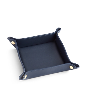 Shop Royce New York Travel Leather Catchall Valet Tray In Blue