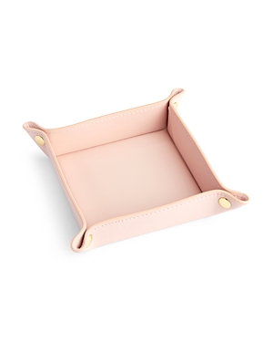 Shop Royce New York Travel Leather Catchall Valet Tray In Light Pink