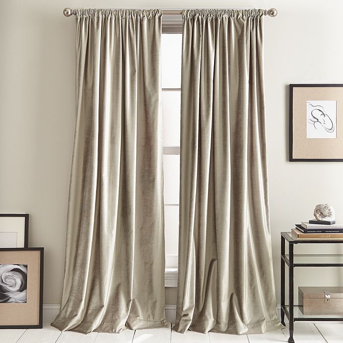 Dkny Modern Knotted Velvet 84 X 50 Window Panel, Pair In Champagne