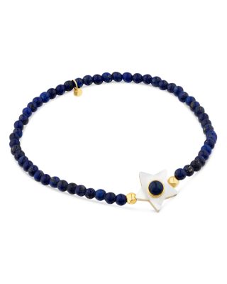 TOUS 18K Yellow Gold Super Power Lapis Mother-Of-Pearl Beaded