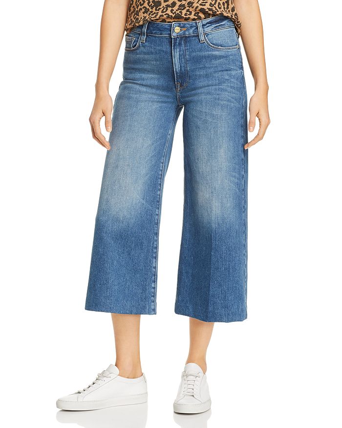 FRAME Le Vintage Blind Stitch Cropped Wide-Leg Jeans in Webster