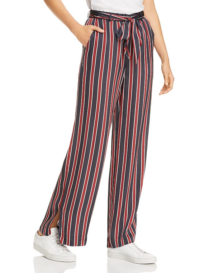 FRAME Easy Side Slit Striped Wide Leg Pants Bloomingdale s
