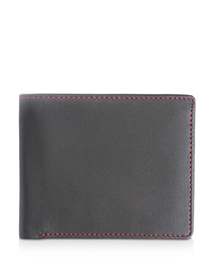 Shop Royce New York Leather Rfid-blocking Id Flap Bifold Wallet In Black/red
