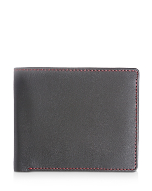 Royce New York Personalized Rfid Leather Trifold Wallet In Black/red