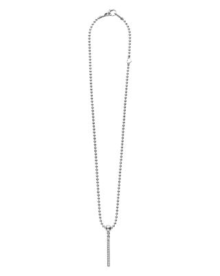 Sterling Silver Caviar Spark Diamond Stick Pendant Necklace, 16&amp;quot;