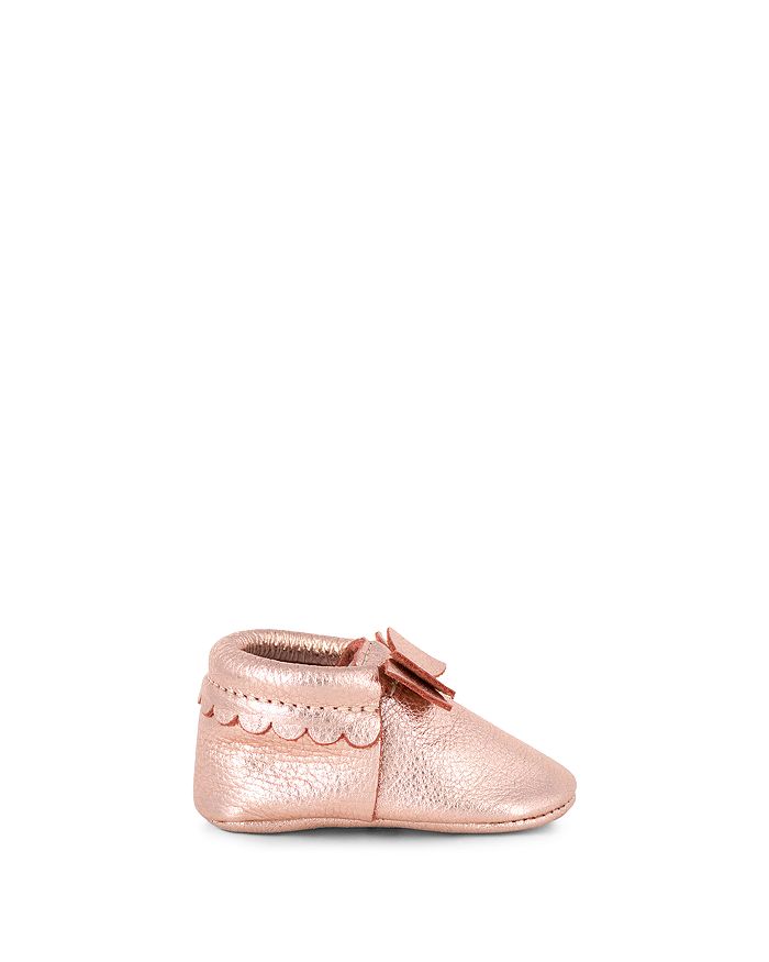 FRESHLY PICKED GIRLS' LEATHER BOW MOCCASINS - BABY,FPBMRSGD