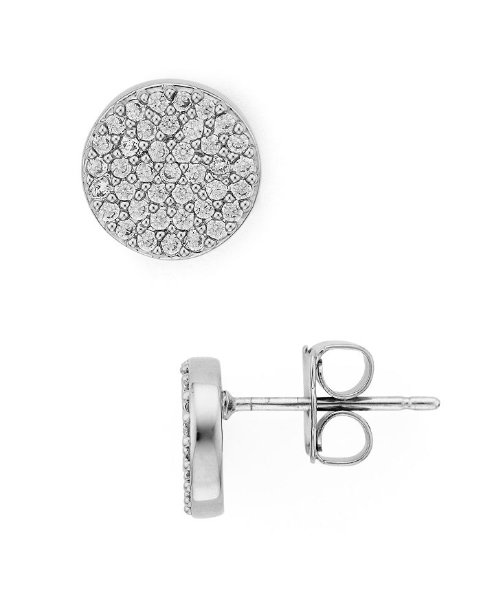 Nadri Circle Stud Earrings In Silver