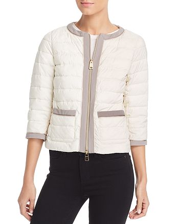 Herno Nuage Ribbon Trim Cropped Quilted Jacket | Bloomingdale's