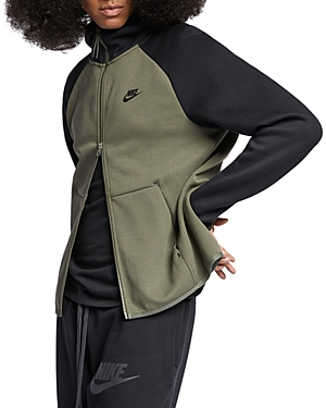 Nike Tech Fleece Color-block Hoodie In Obhthr/whi