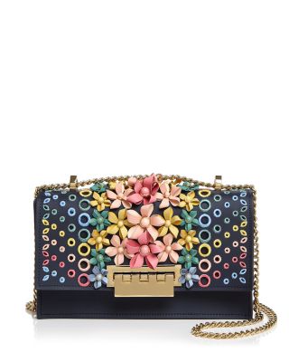 ZAC Zac Posen Earthette Floral Applique Convertible Shoulder Bag