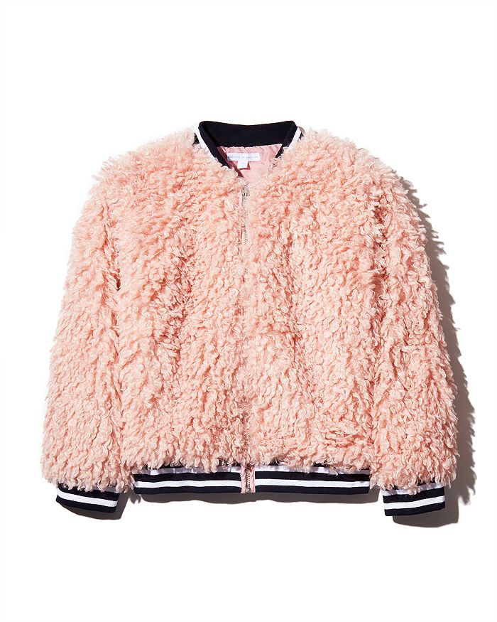 Fuzzy fur bomber jacket store