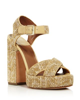 raffia platform sandals