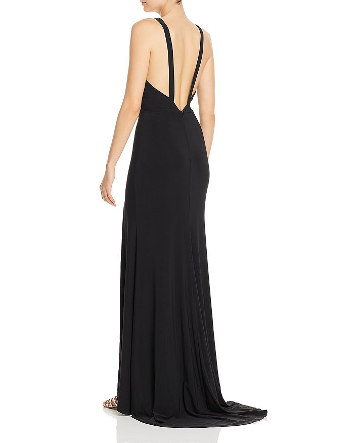 Mac Duggal Plunging Gown In Black