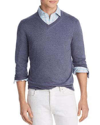 The Men's Store at Bloomingdale's V-Neck Cotton-Cashmere Sweater - 100% ...
