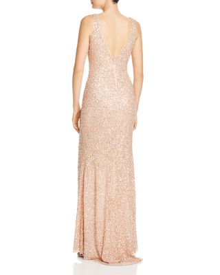 blush color evening gowns