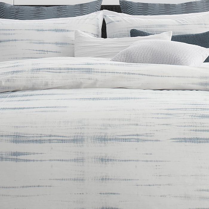 Vera Wang Marble Shibori Duvet Cover, King In Silver/blue ModeSens
