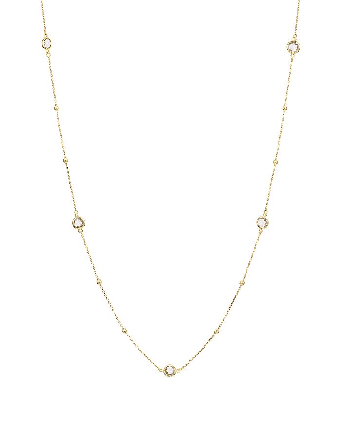 ARGENTO VIVO LONG CRYSTAL STATION NECKLACE IN 18K GOLD-PLATED STERLING SILVER, 36,826371GCRY