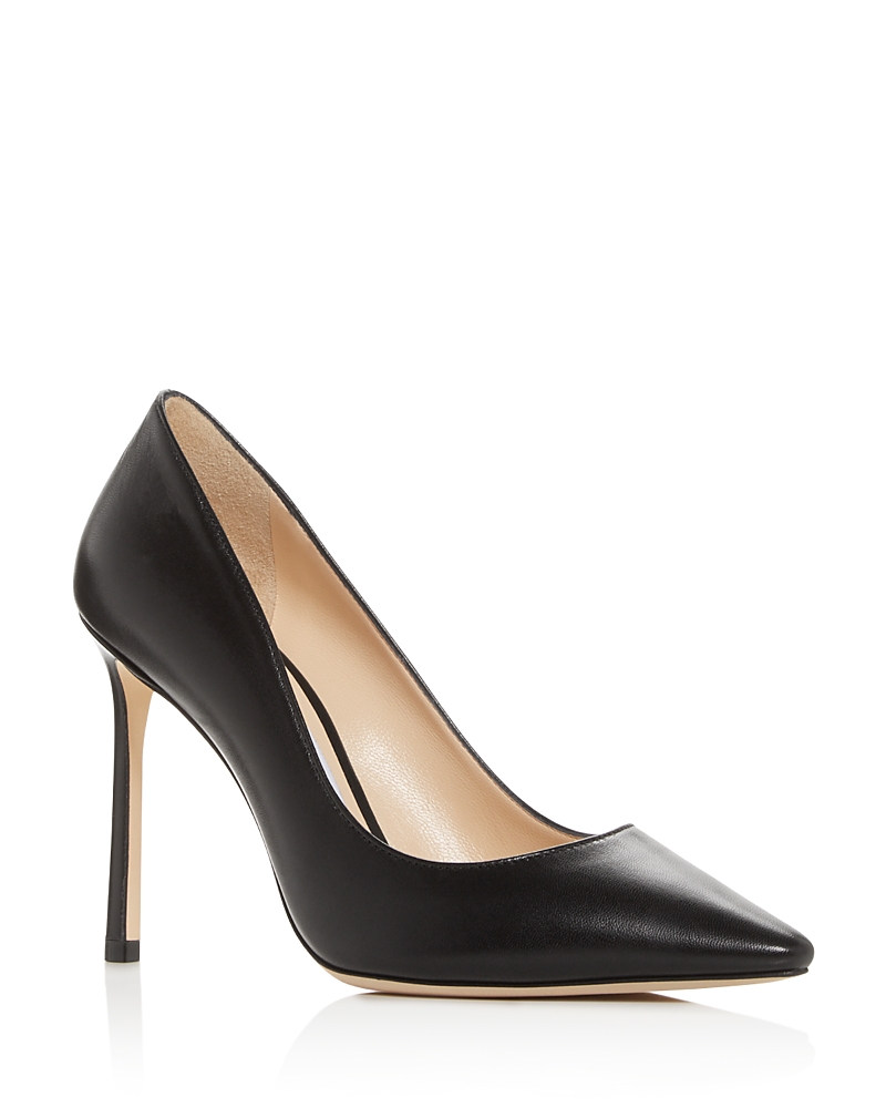 Jimmy Choo Romy 100 Leather Pump In Black Leather
