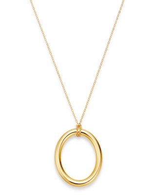 Bloomingdale's Fine Collection - Oval Pendant Necklace in 14K Yellow Gold, 16"-18"