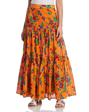 Tory Burch Floral Print Maxi Skirt | Bloomingdale's