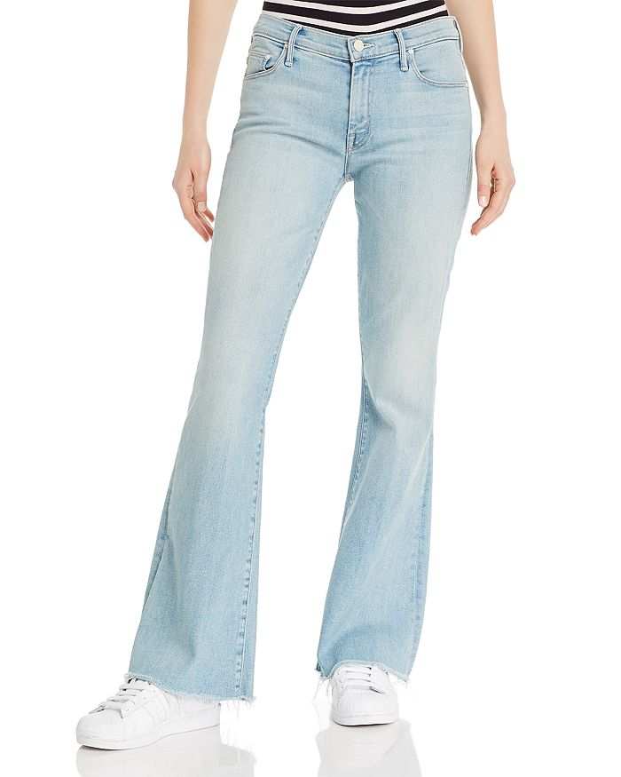 MOTHER THE WEEKENDER FLARED JEANS IN SWIMMING POOL SUNDAY,1535-686